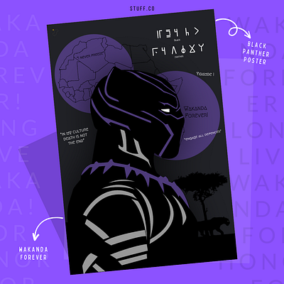 Black panther poster design graphic design illustration vector