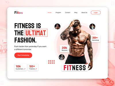 Gym/ Fitness Website Banner Design banner design bodybuilding crossfit ecommerce excercise fitbro fitness accessories fitness instrument fitness landing page gym health homepage landing page motivation sport training website design wellness workout yoga