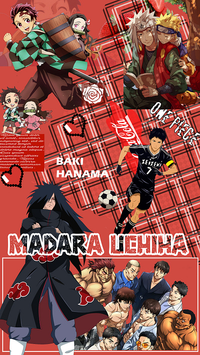 ANIME MOOD BOARD anime animeworld graphic design moodboard photoshop