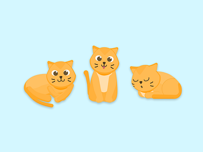 Ginger cat illustration - flat design graphic cartoon cat figma flat design graphic graphic design illustration logo