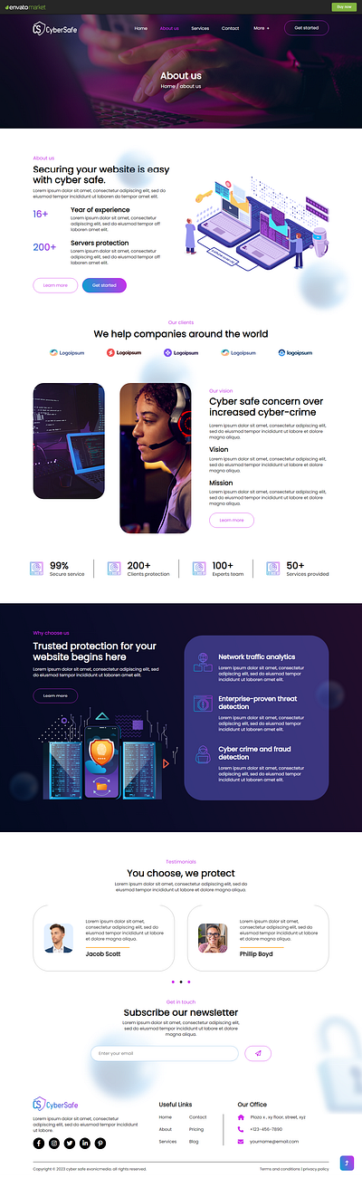 About section of Cyber Security Service HTML5 Template kit cyber cyber security security software security solution web protection