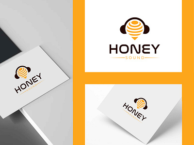 Honey sound logo design app apps logo branding design gradient logo graphic design honey illustration logo logo design logo maker logoshop sound ui