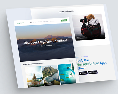 VoyageVenture - Landing page travel colorcanvas craftedinpassion designalchemy destinationsart elevateui exploredesigns innovateillustration inspireimpact motionsymphony pixelpoetry travelvisuals typewonders uxuniverse visualvoyages wanderlustadventures