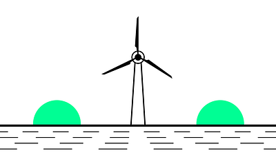 Wind turbine in the field animation art design eco energy flat generator graphic design illustration motion graphics
