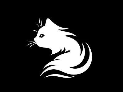 Cat Logo Design - Mascot - Silhouette 2d logo black and white brand design illustration logo logo design minimal silhoutte