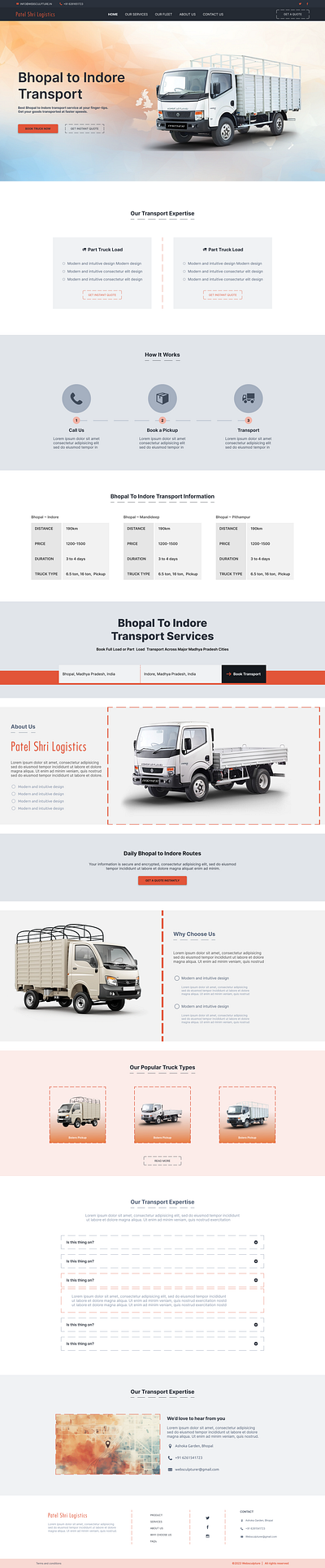 Logistics Website design graphic design typography ui ux