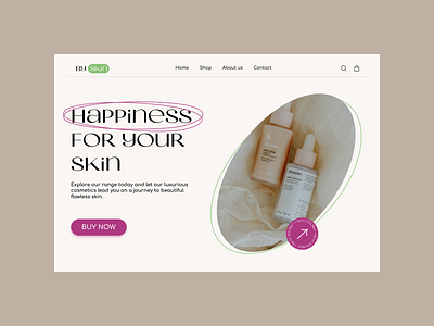 Landing page for cosmetics store branding design graphic design ui