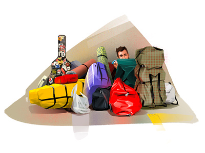 Suitcases art baggage character design digital digital art illustration nature sketch suitcases travel