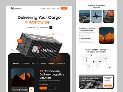 Bankar - Logistics & Cargo Delivery Website branding cargo container delivery design homepage landing page logistic packing parcel shipment shipment landing page shipping container shipping tracking transport transporting ui webdesign website website design