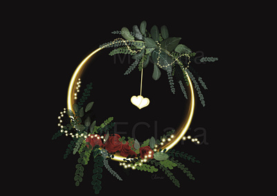 Dreaming wreath dar darkground flower graphic design illustration product design rose wreath
