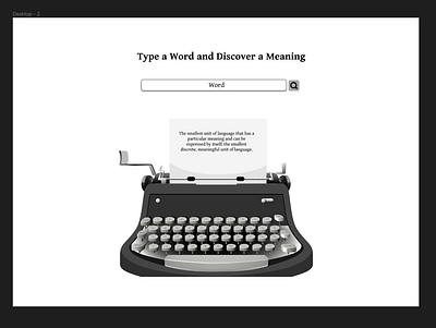 Type a Word and Discover a Meaning app meaning retro search simple typewriter word