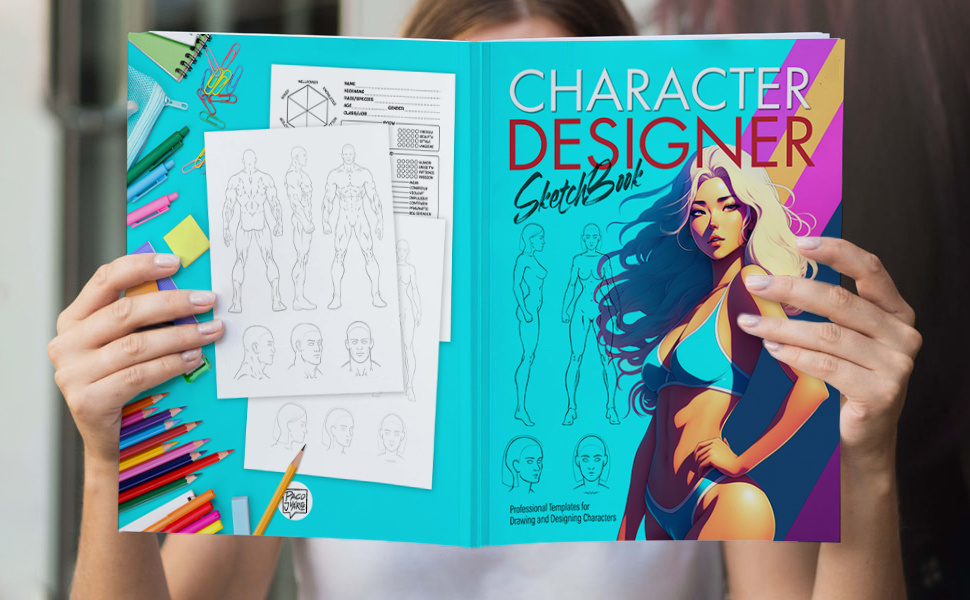 CHARACTER DESIGNER Sketchbook Templates for Drawing by Paco Juárez on