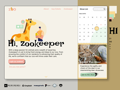 Neo-Brutalism Exploration [zookeepers] animal animation booking branding design flat gerafe graphic design illustration logo tickets ui ux vector zoo zookeepers