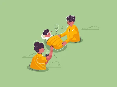 parents take care of children when they are sick. BAPS x marco care character child children daughter design family father flat health hindi hospital illustration ilnesse india mother parents sick son vector