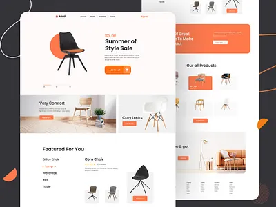 Furniture Landing Page app design ui ux
