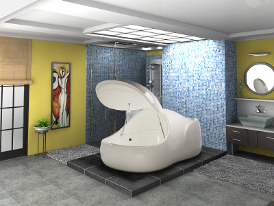 Modern Bathroom Interior Design 3D Rendering 3d 3d modeling 3d rendering architecture bathroom rendering