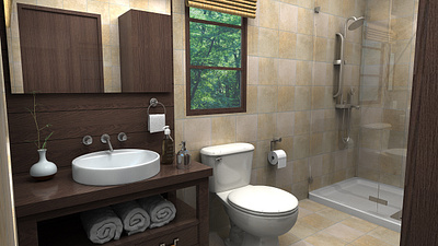 Bathroom Interior Design and 3D Rendering 3d 3d modeling 3d rendering architectural bathroom interior design rendering