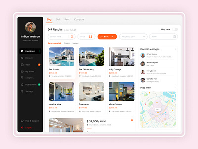 EstateView: Real estate Dashboard daily ui challenge dashboard dashboard design property property dashboard real estate real estate agent real estate dashboard real estate website ui design