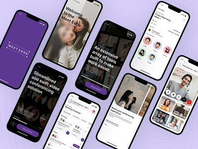 Meet Edge - Video Calling Meeting Schedule App Desing animation dashboard design design illustration landing page landing page design mobile app design new design ui ui design ux design