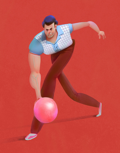 Bowling player art bowler bowling player casual character character design concept design graphic design illustration