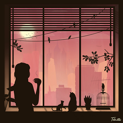 Eyes on the Horizon apartment birds buildings cats city cityscape flowers home landscape skyscrapper sun urban window