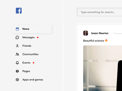 Facebook - Skeuomorph redesign concept - UI/UX app concept design facebook redesign ui ux web