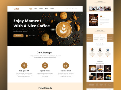 Coffee café website branding design graphic design illustration logo mobile application ui user interface ux website design