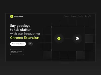 Tabsculpt - Hero app bank chrome dark extension landing page layout management ui uiux web design website