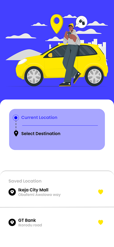 A ride sharing app complete with prototype in figma figma