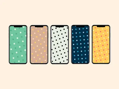 Polka Dot Wallpaper Set android background design graphic design illustration ios iphone lock screen mobile pattern phone wallpaper