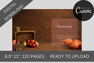 PUMPKIN THEMED KDP LINED PAPER INTERIOR+COVER, LOW CONTENT BOOK branding design graphic design illustration kindle direct pub logo typography ui ux vector