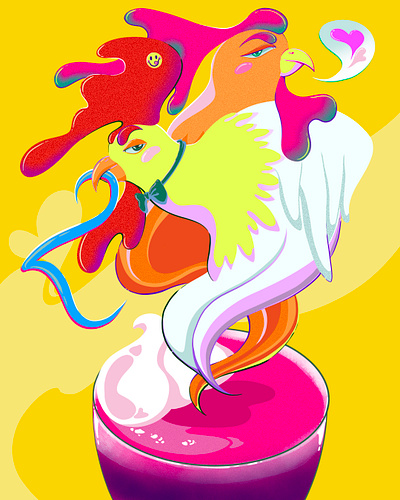 Double Chicken Please adobe fresco chicken color design digital illustration