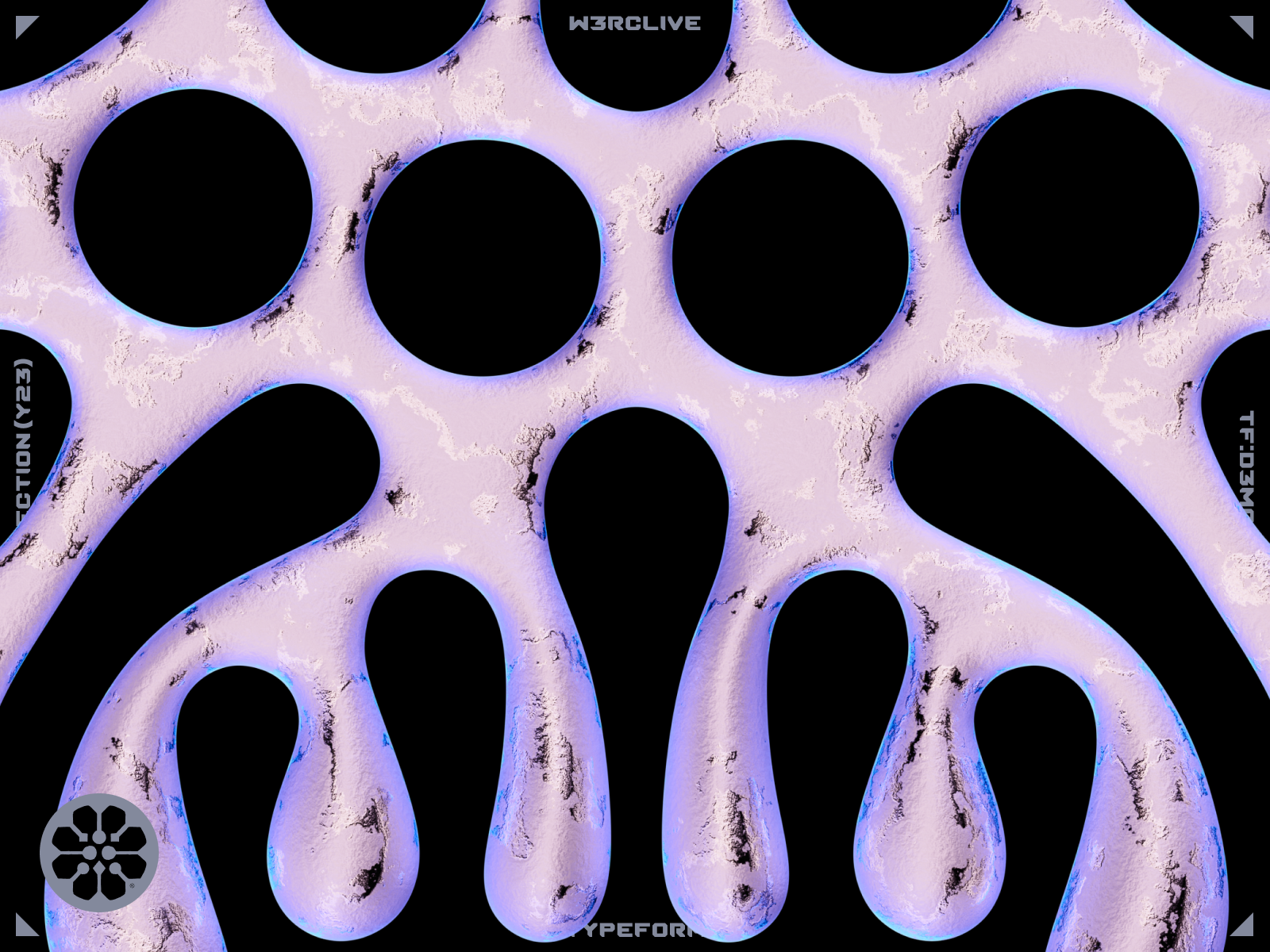 TYPEFORM : D3M02 3d 3dmodel abstrakt anerin blender branding design digital experimental font illustration logo mase metal modern skull symbol typeform wallpaper werclive