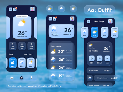 Real-time weather update app branding design graphic design illustration logo mobile application ui user interface ux website design