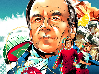 Gernot Rohr alexander wells digital editorial folioart football illustration portrait sport