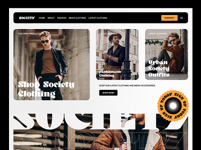 Society - Web UI Design clothing clothing website design ecommerce fashion fashion web fashion website figma figma web design mens fashion ui uiux ux web design web design fashion web design inspiration website