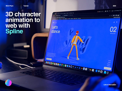 3D landing page with animated characters - Spline tutorial 3d animation character dance illustration interaction motion ui ux vietnam web design