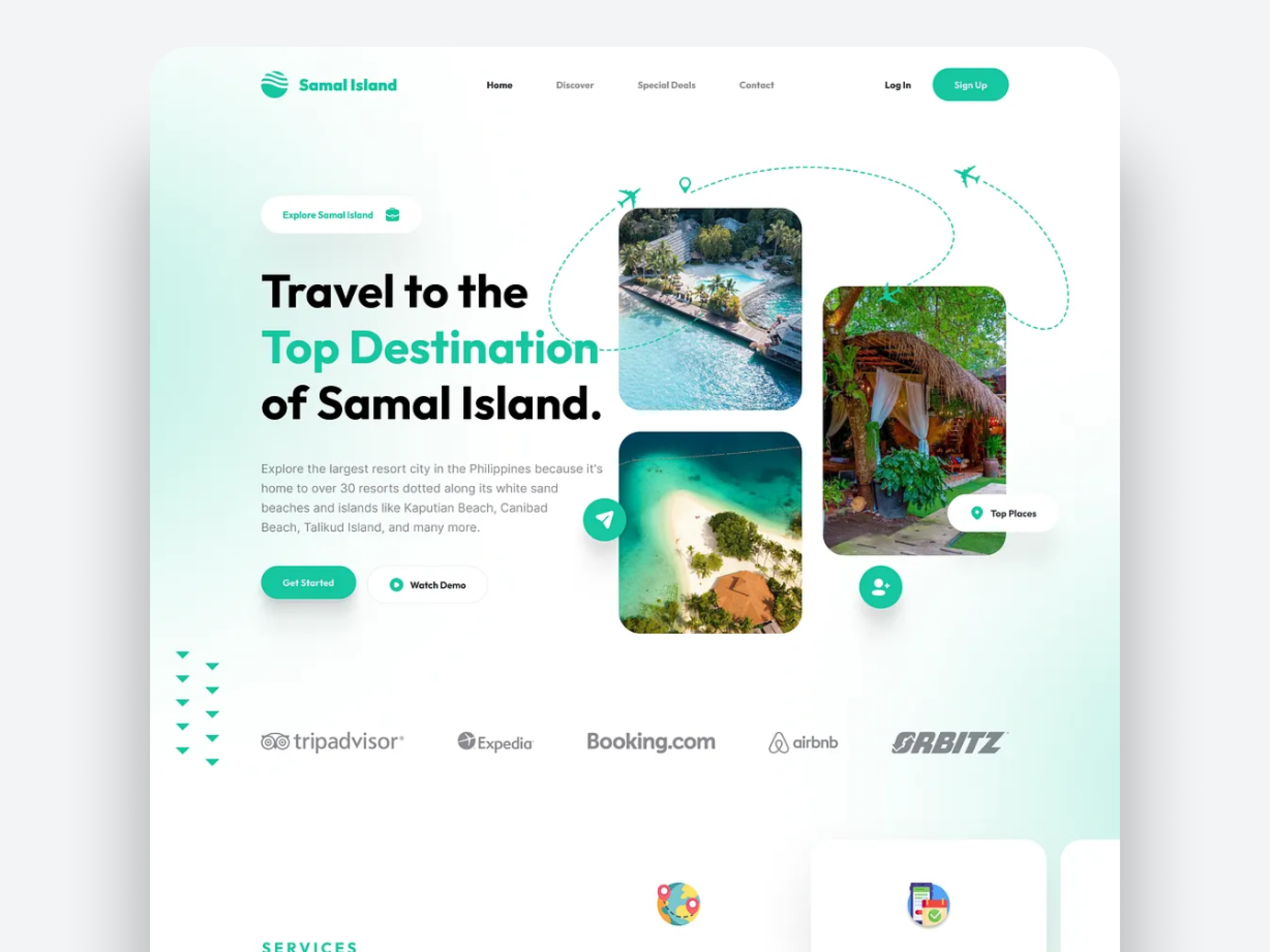 Figma Design for Samal Island (Web Design) branding design figma graphic design illustration ui ux web design