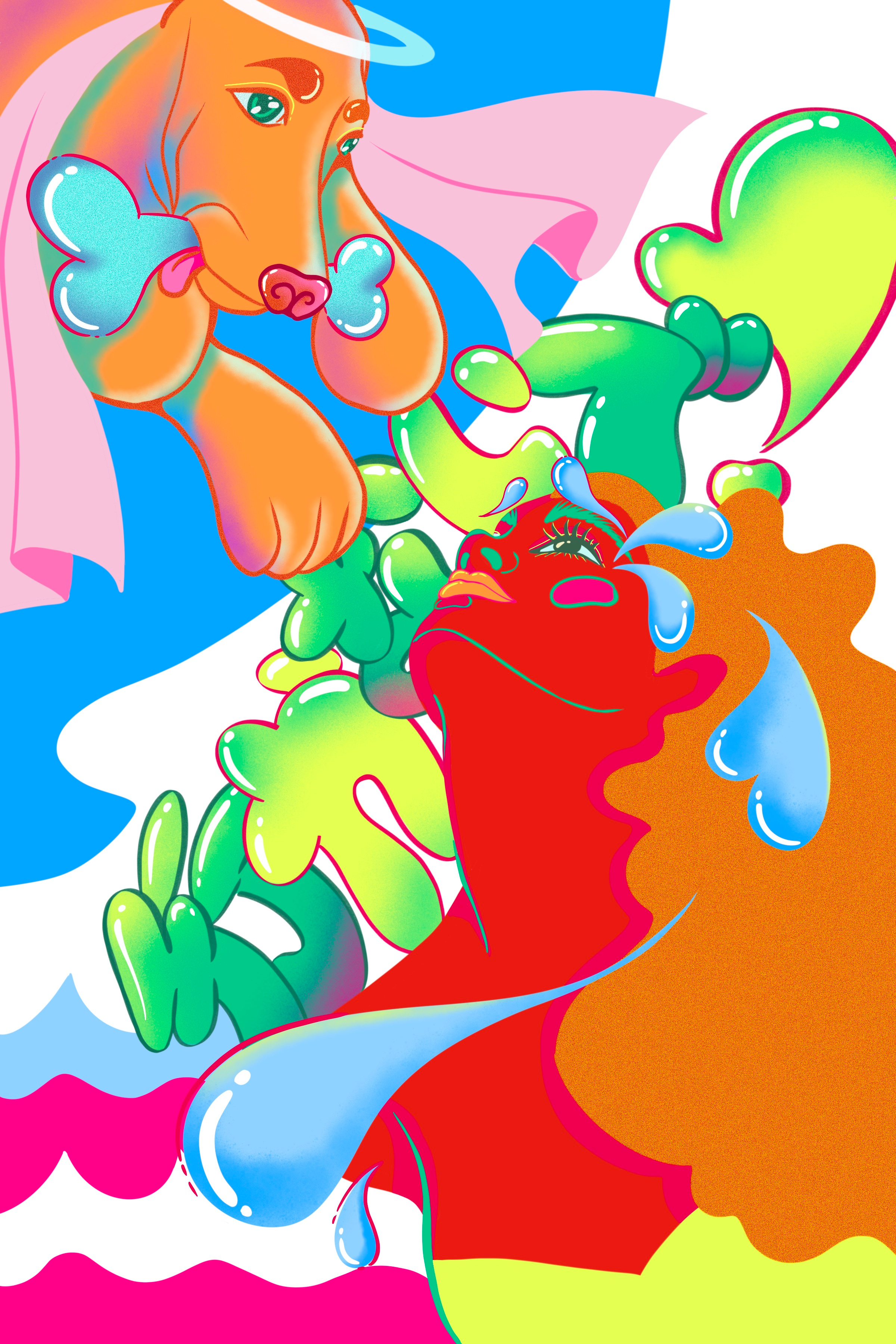 Please don't go adobe fresco color design digital dog illustration