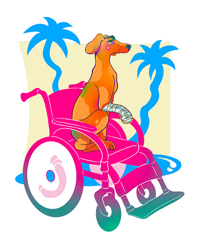 They see me rollin' adobe fresco color design digital dog illustration