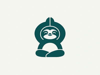 Sloth Yoga animal balance brand branding cute geometric identity logo mark meditating meditation minimalist monochrome negative space pictorial simple sloth symbol symmetry yoga