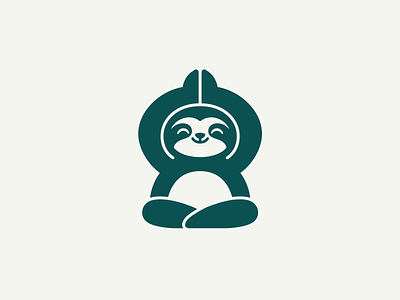 Sloth Yoga animal balance brand branding cute geometric identity logo mark meditating meditation minimalist monochrome negative space pictorial simple sloth symbol symmetry yoga