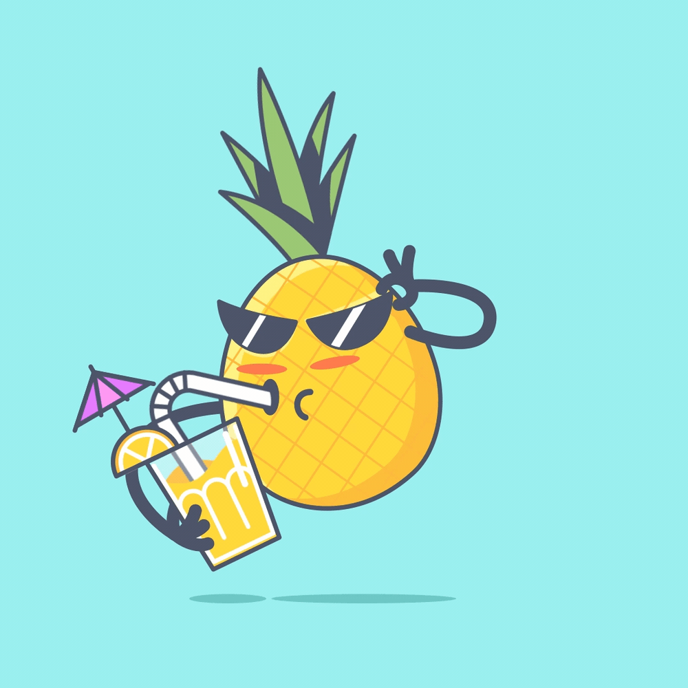 Chillin' Like Pinpin 2d 2d animation adobe illustrator after effects animation art branding character animation character illustration fruit graphic design illustration illustrator motion design pineapple summer summertime tropical vector vector illustration