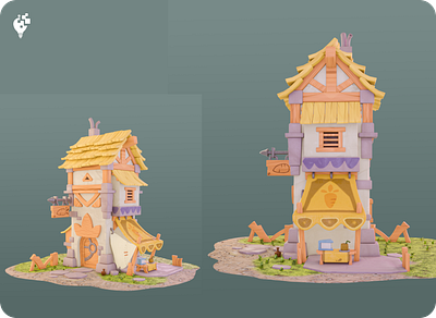 Whimsical Radish Hut 3D Model - Where Fantasy Comes to Life 3d 3d environment illustration