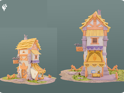 Whimsical Radish Hut 3D Model - Where Fantasy Comes to Life 3d 3d environment illustration