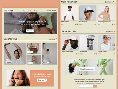 E-commerce website landing page