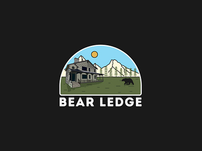 Bear Ledge logo design arifgraphix bear ledge logo bear logo camping logo cottage logo forest logo illustration lodge logo logo design mountain logo outdoor badge outdoor logo outdoor tshirt design pine tree sticker design travel logo