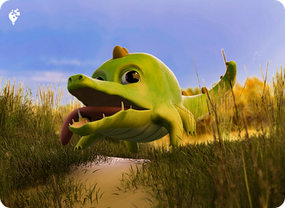 "Ali Gator" - Your Go-To Crocodile Character for Cartoon Delight 3d 3d character illustration