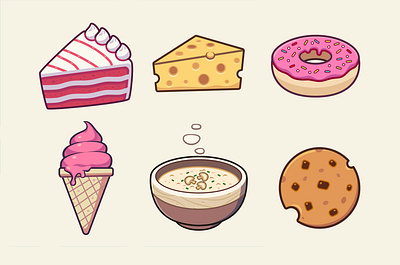 Food Collection cute cute vector design food graphic design icon illustration vector