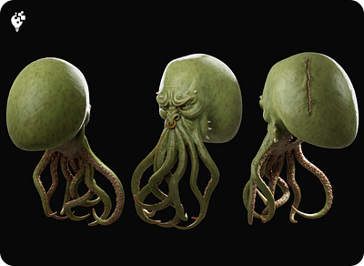 "Squid Man" - Dive into the Depths of Enigmatic Villainy! 3d 3d character